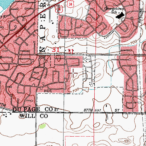 Topographic Map of Peter M Gombert Elementary School, IL