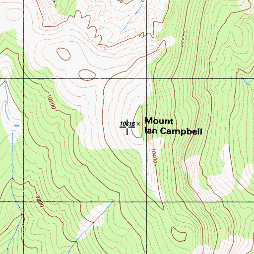 Topographic Map of Mount Ian Campbell, CA
