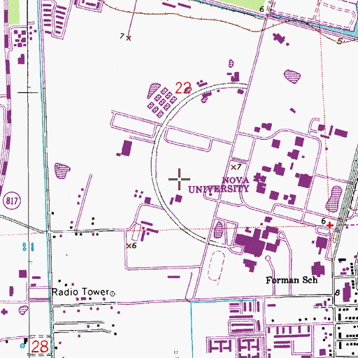 Topographic Map of Nova Southeastern University, FL