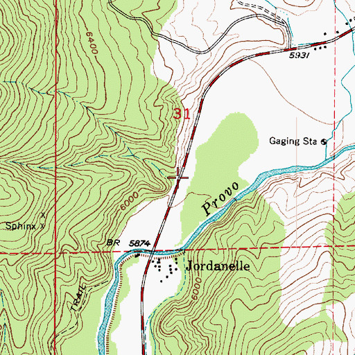 Topographic Map of Jordanelle Dam, UT