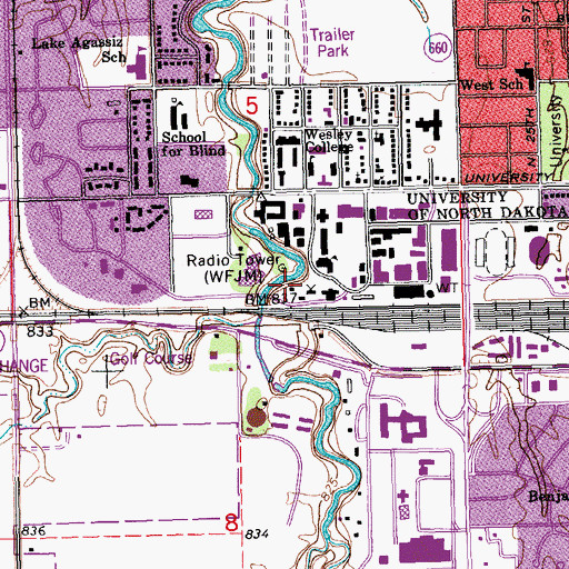 Topographic Map of Gustafson Hall, ND