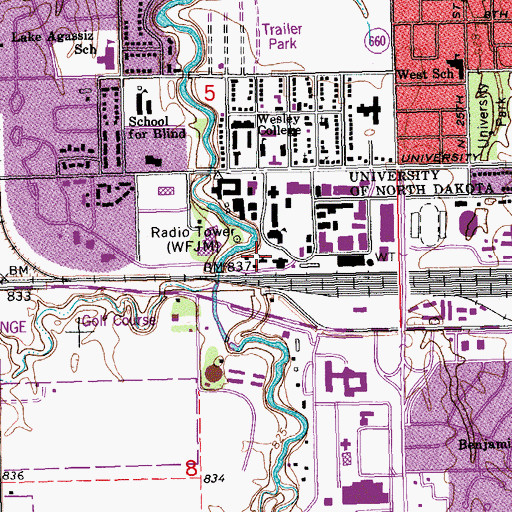 Topographic Map of North Dakota Museum of Art, ND