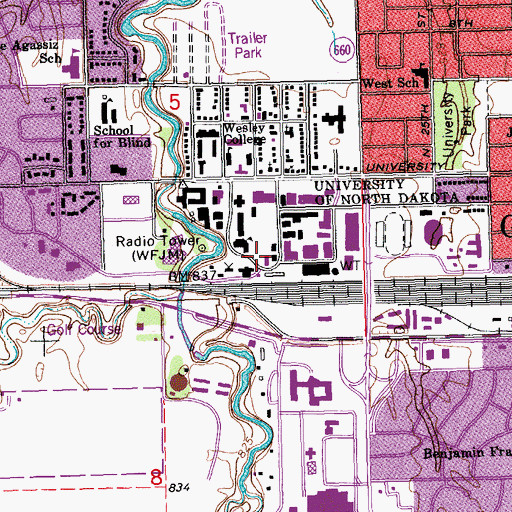 Topographic Map of Carnegie Building, ND