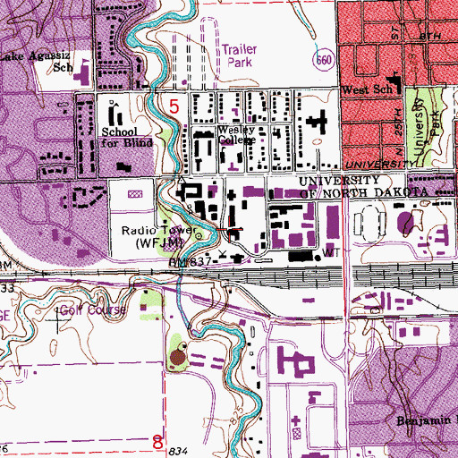 Topographic Map of Twamley Hall, ND