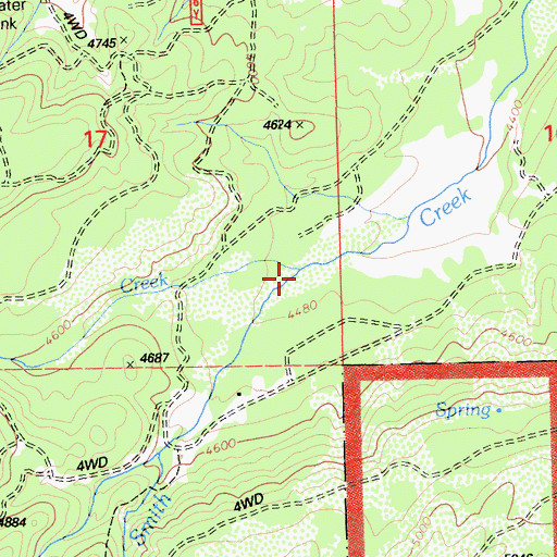 Topographic Map of Claim Creek, CA