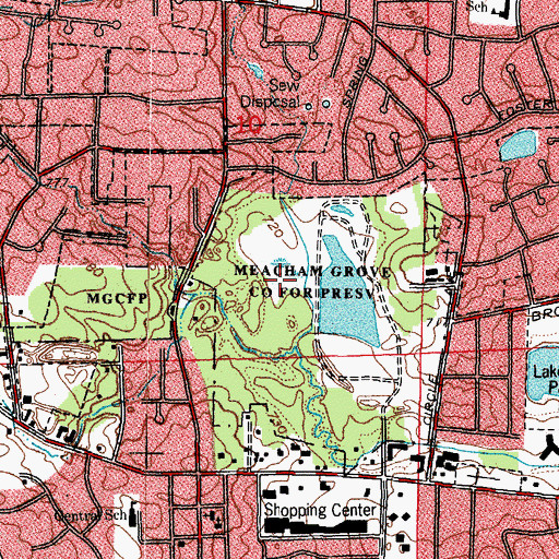 Topographic Map of Meacham Marsh, IL
