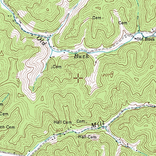 Topographic Map of Elisha Gross Cemetery, KY