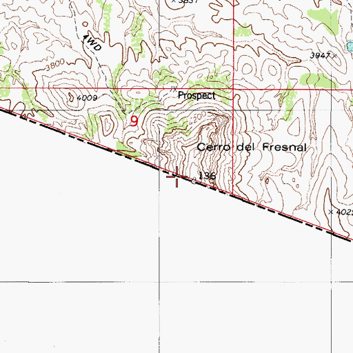 Topographic Map of Cerro del Fresnal, AZ