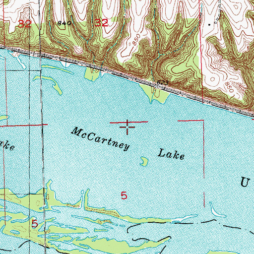 Topographic Map of Bertom Island, WI
