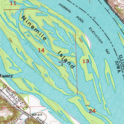 Topographic Map of Green Lake, IA