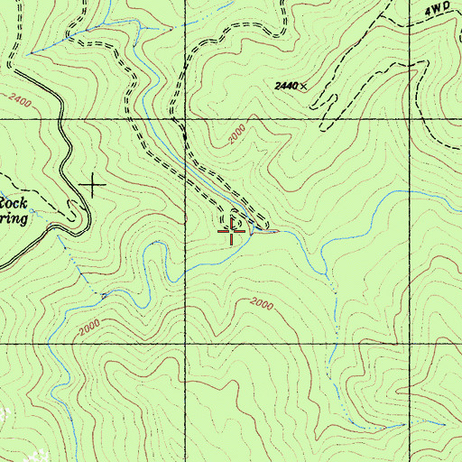 Topographic Map of East Fork Goose Creek, CA