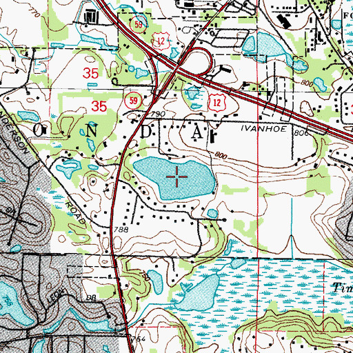 Topographic Map of Lake Fairview, IL