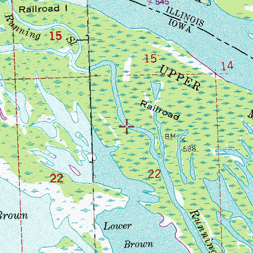 Topographic Map of Lainsville Slough, IA