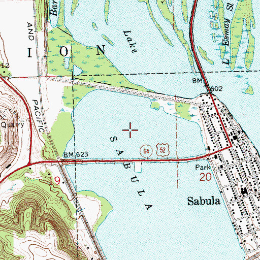 Topographic Map of Upper Sabula Lake, IA