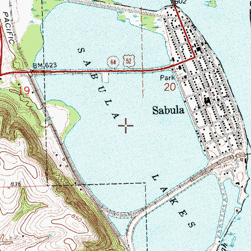 Topographic Map of Middle Sabula Lake, IA