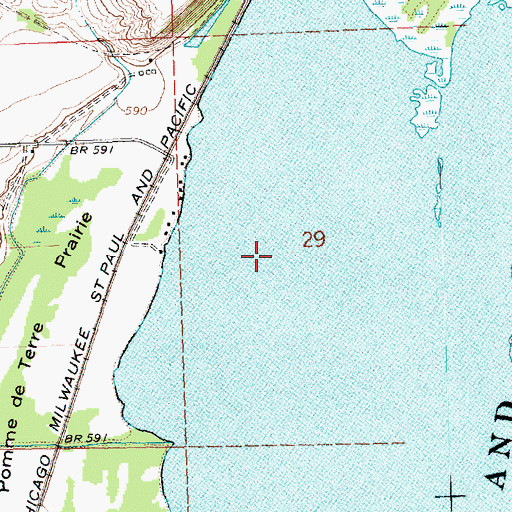 Topographic Map of Gomers Lake, IA