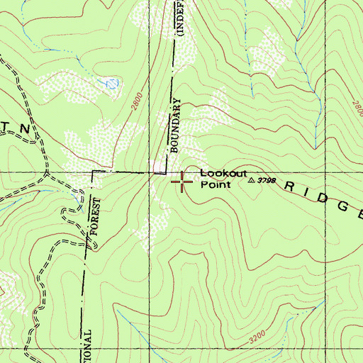 Topographic Map of Lookout Point, CA
