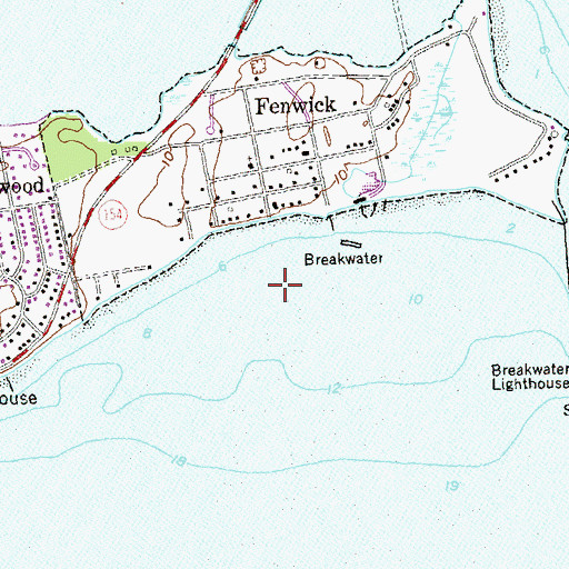 Topographic Map of Lyndes Neck, CT