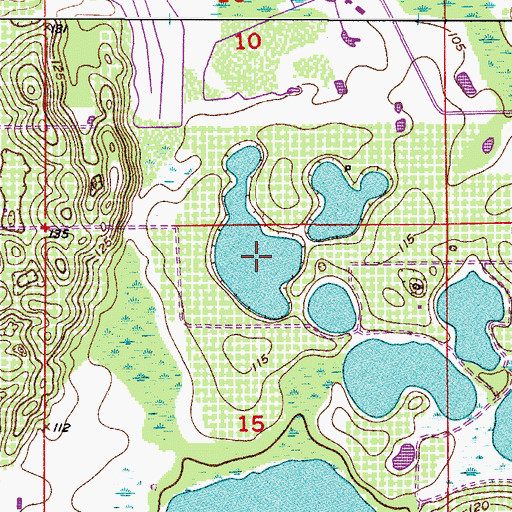 Topographic Map of Cawood Pond West, FL