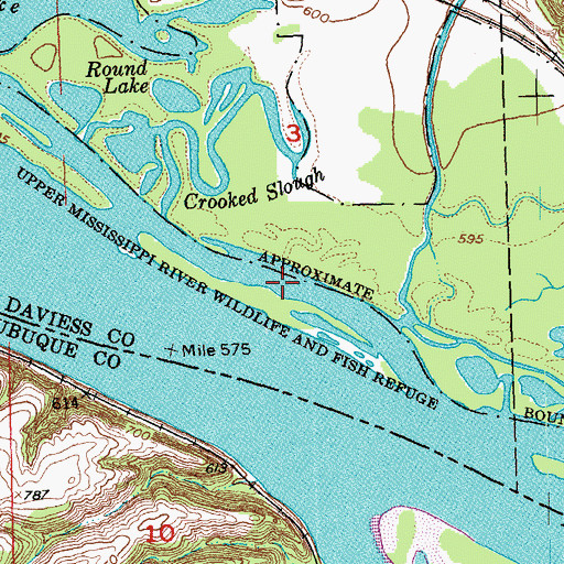 Topographic Map of Frentress Lake Slough, IL
