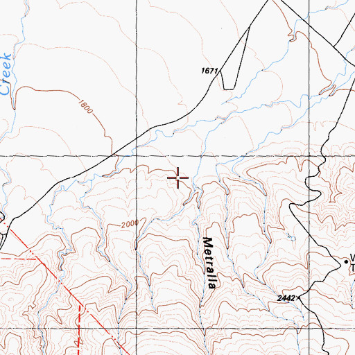 Topographic Map of Metralla Canyon, CA