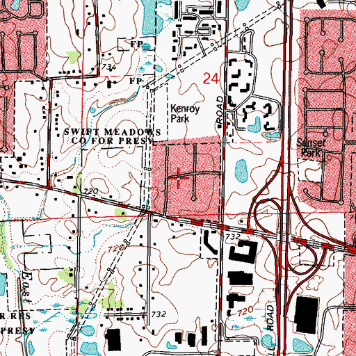 Topographic Map of Swift Prairie County Forest Preserve, IL