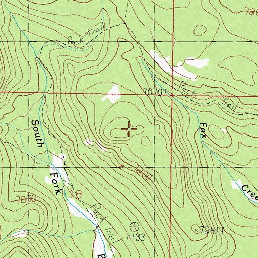 Topographic Map of General Eisenhower Range (not official), MT