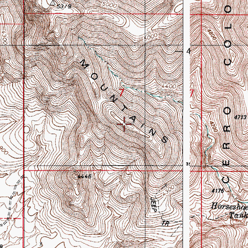 Topographic Map of Cerro Colorado Mountains, AZ