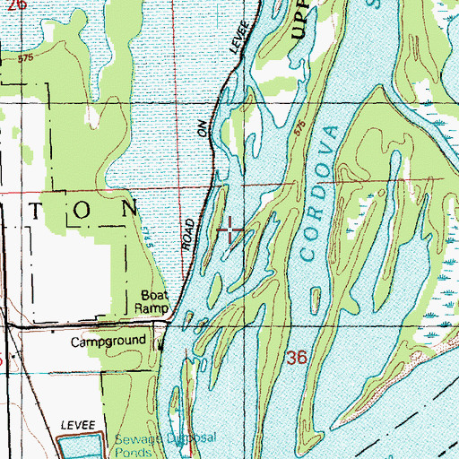 Topographic Map of Grant Slough, IA