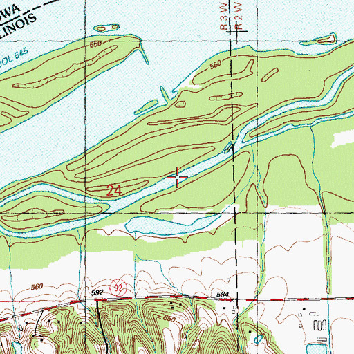 Topographic Map of Swift Slough, IL