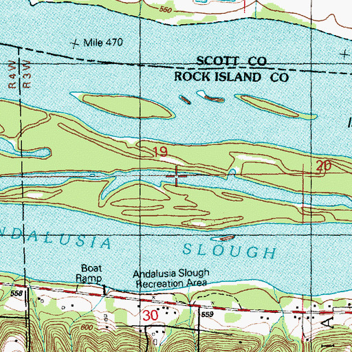 Topographic Map of Sunfish Slough, IL