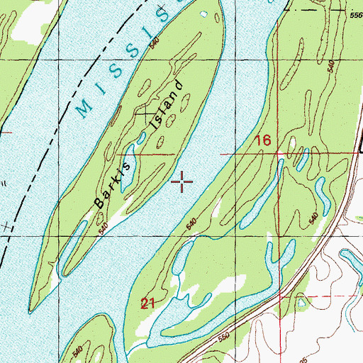 Topographic Map of Barkis Island Chute, IL