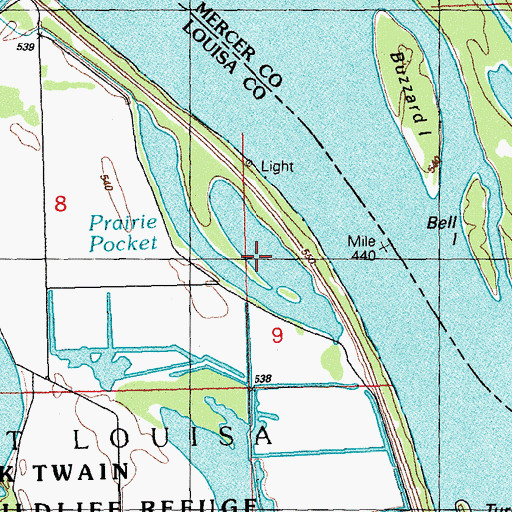 Topographic Map of Prairie Pocket, IA