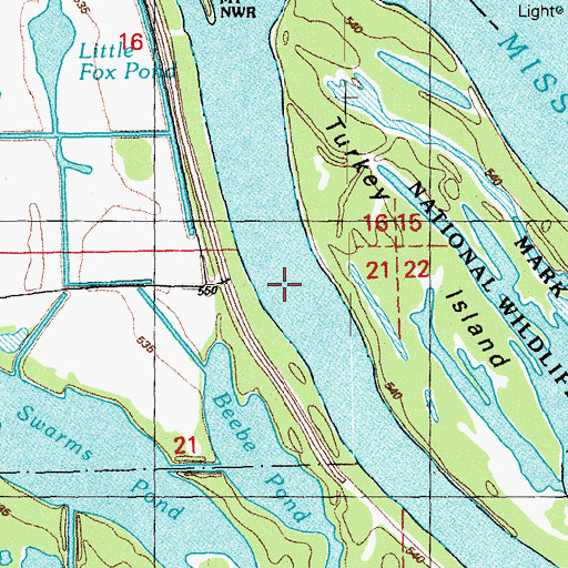 Topographic Map of Turkey Chute, IA