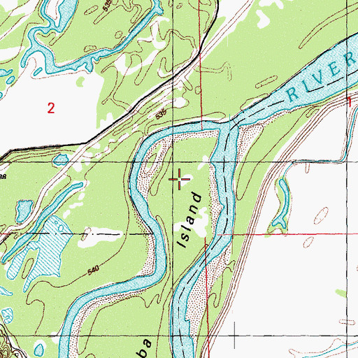 Topographic Map of Camp Slough Island, IA