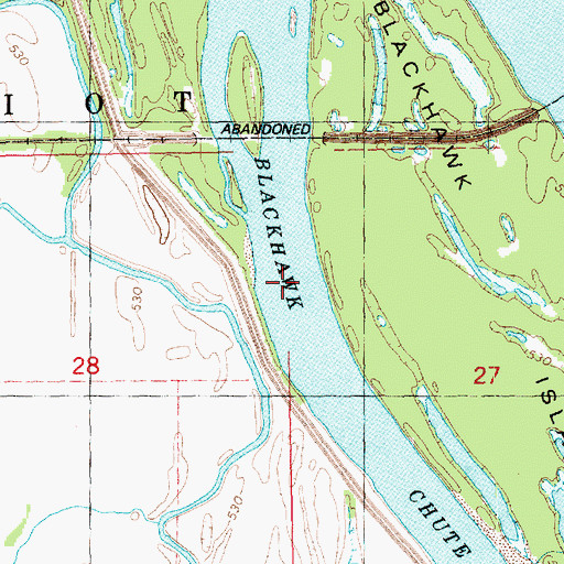 Topographic Map of Blackhawk Chute, IA