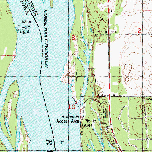 Topographic Map of Snipe Island, IL
