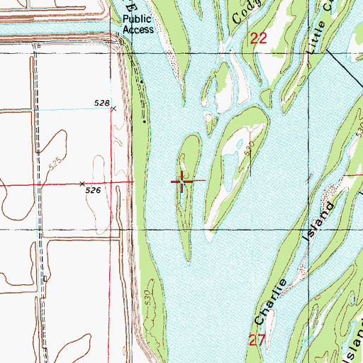 Topographic Map of Pin Island, IA