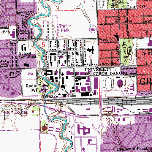 Topographic Map of O'Kelly Hall, ND