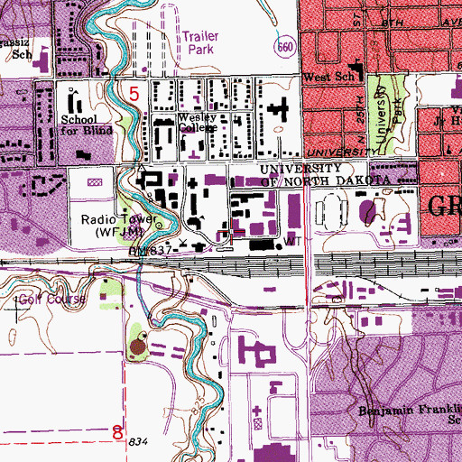 Topographic Map of Upson Hall II, ND