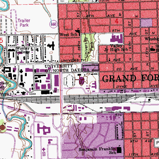 Topographic Map of Environmental Training Institute, ND