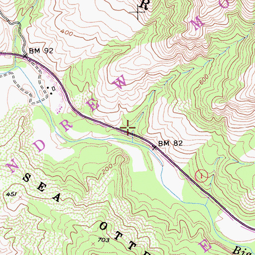 Topographic Map of Andrew Molera State Park, CA