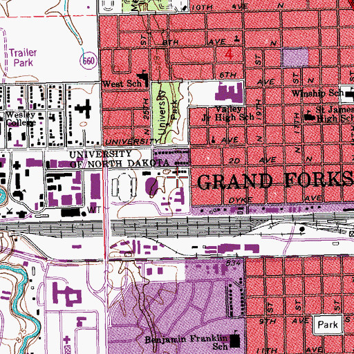 Topographic Map of Energy and Environmental Research Center, ND