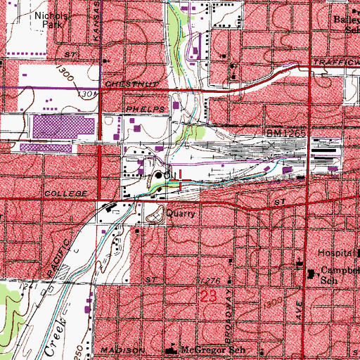 Topographic Map of Fulbright Spring, MO