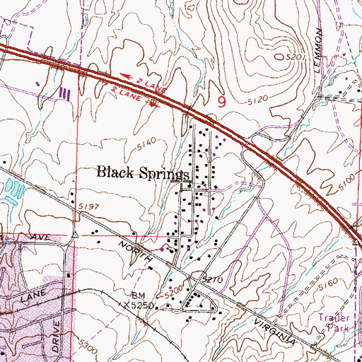 Topographic Map of Black Springs, NV