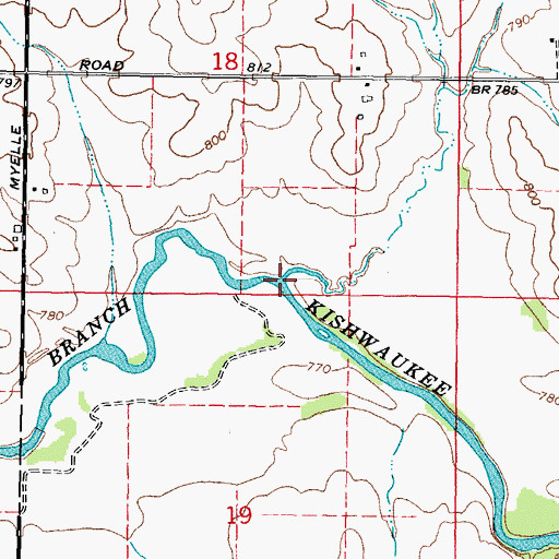 Topographic Map of Haines Creek, IL