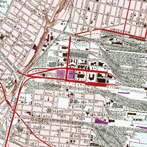 Topographic Map of Port Authority of New York and New Jersey Police Department, NJ
