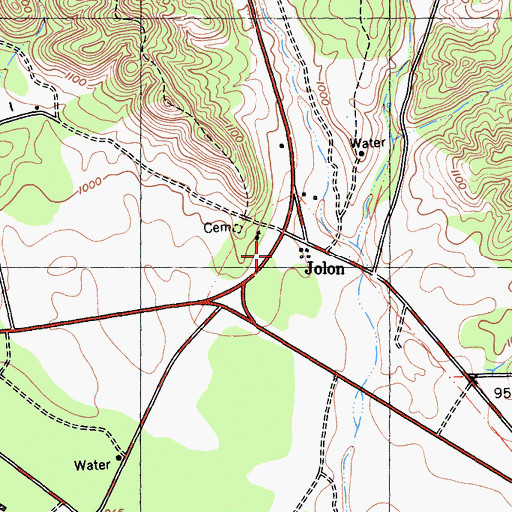 Topographic Map of Jolon, CA