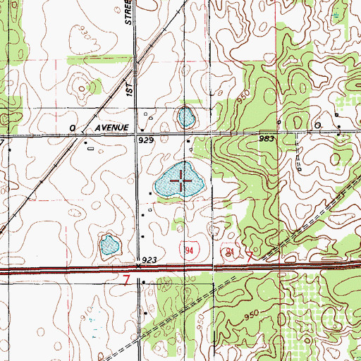 Topographic Map of Heroes Lake, MI