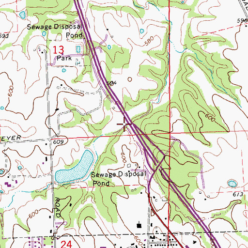 Topographic Map of Legion Creek, MO